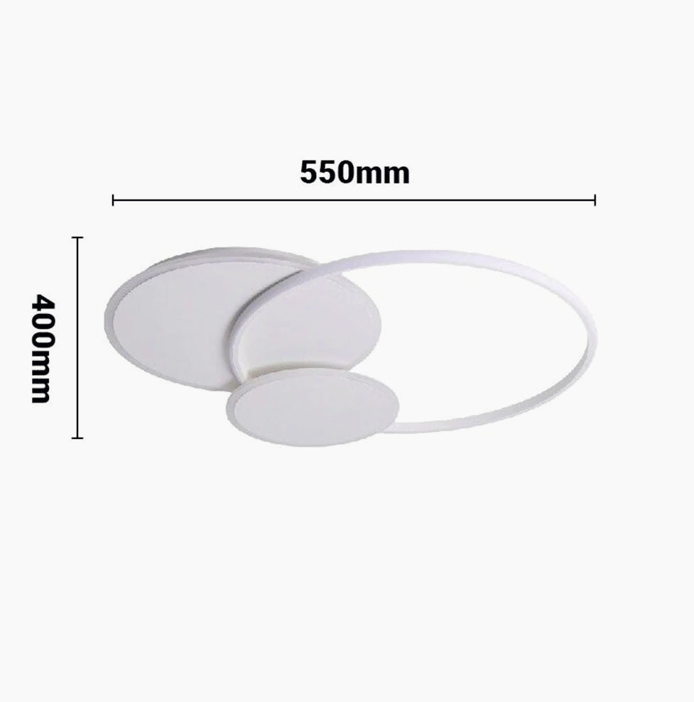 Plafoniera LED tonda 37W con tri-colorazione luce, design ultra moderno (bianco) - ambraled