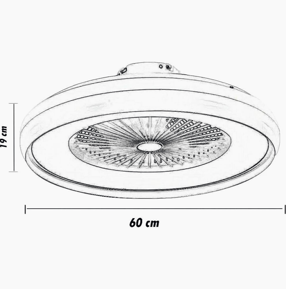 Plafoniera LED Ventilatore 62W - 6 Velocità, Regolazione Luce, Telecomando e App - ambraled