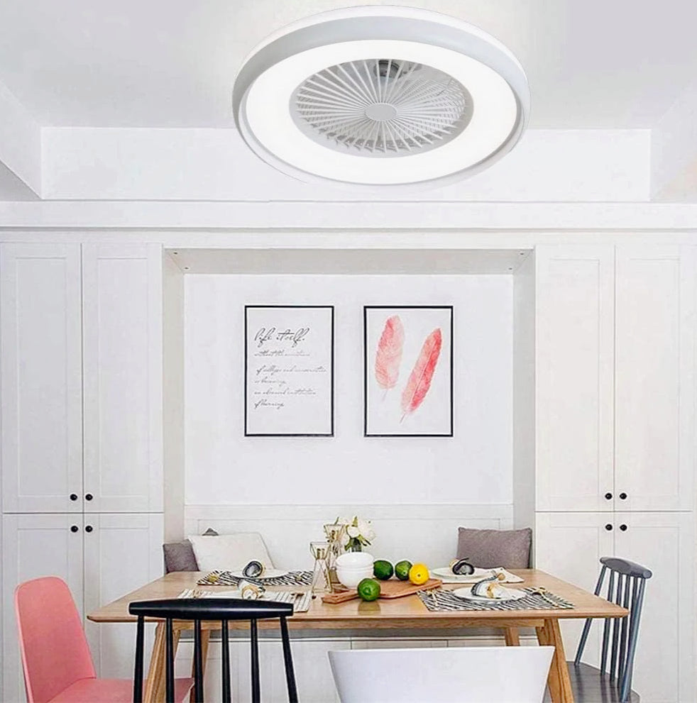 Plafoniera LED Ventilatore 62W - 6 Velocità, Regolazione Luce, Telecomando e App - ambraled