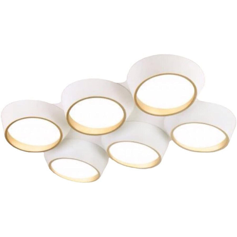 Plafoniera led 120 watt 6 cerchi irregolari luce 6500k 3000k 4000k - ambraled