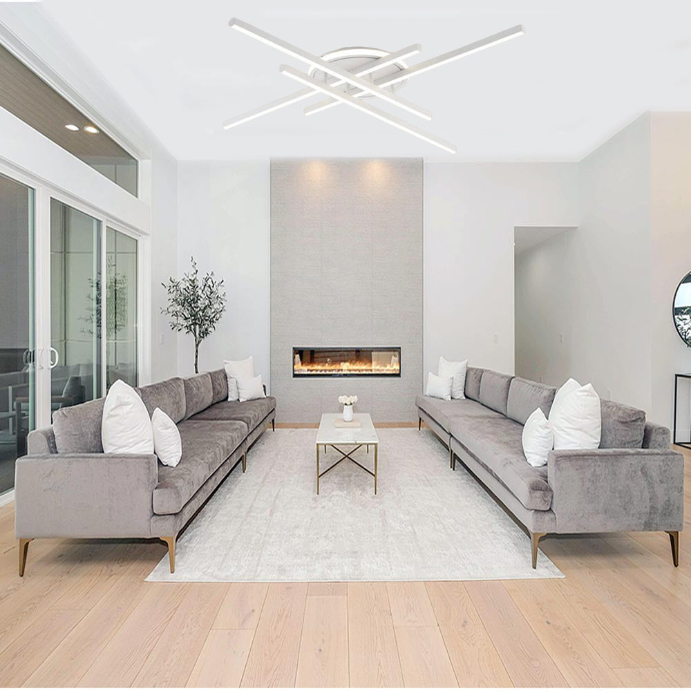 Plafoniera LED bianca moderna 45W con regolazione luce (fredda/naturale/calda) - ambraled