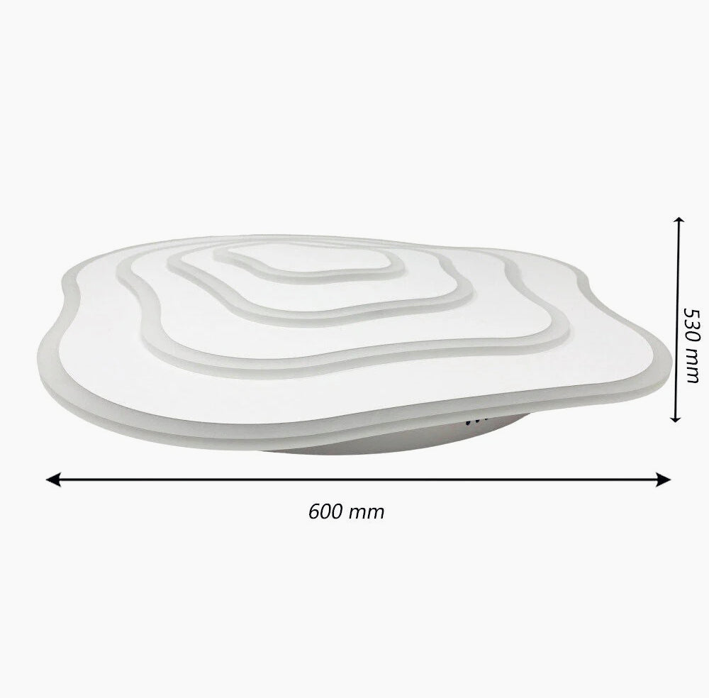 Plafoniera LED effetto ondulato 59W con regolazione luce (fredda/naturale/calda) - ambraled