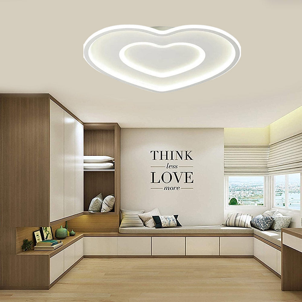 Plafoniera LED moderna a forma di cuore 63W con regolazione luce (fredda/calda/naturale) - ambraled