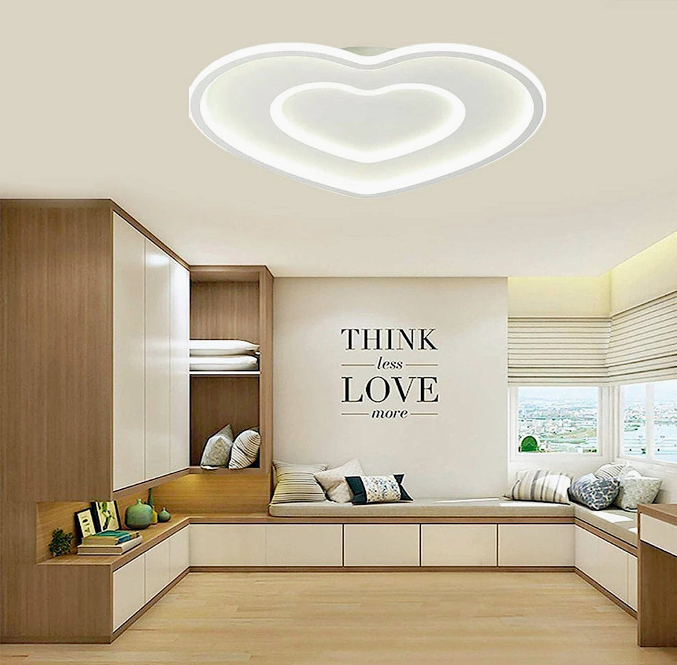 Plafoniera LED moderna a forma di cuore 63W con regolazione luce (fredda/calda/naturale) - ambraled