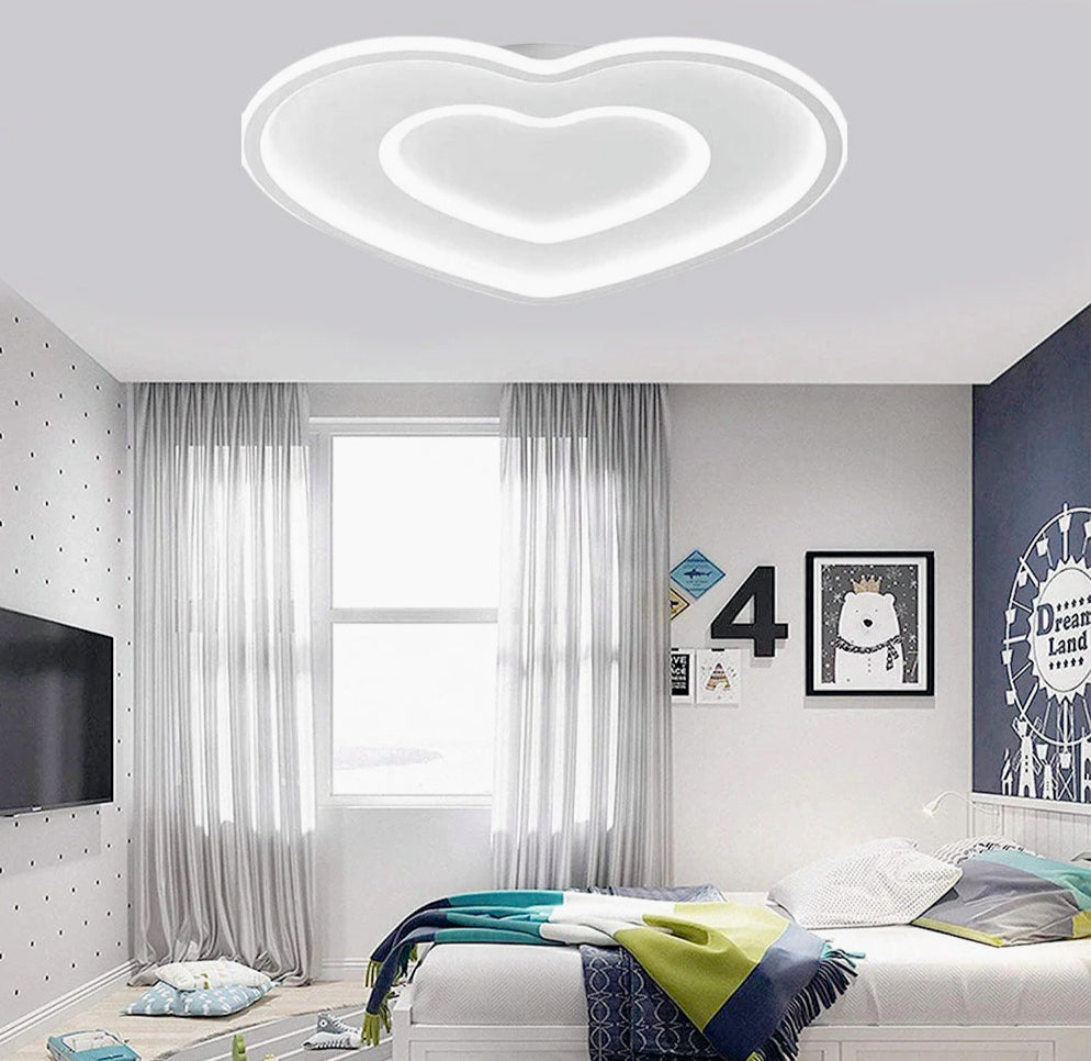 Plafoniera LED moderna a forma di cuore 63W con regolazione luce (fredda/calda/naturale) - ambraled