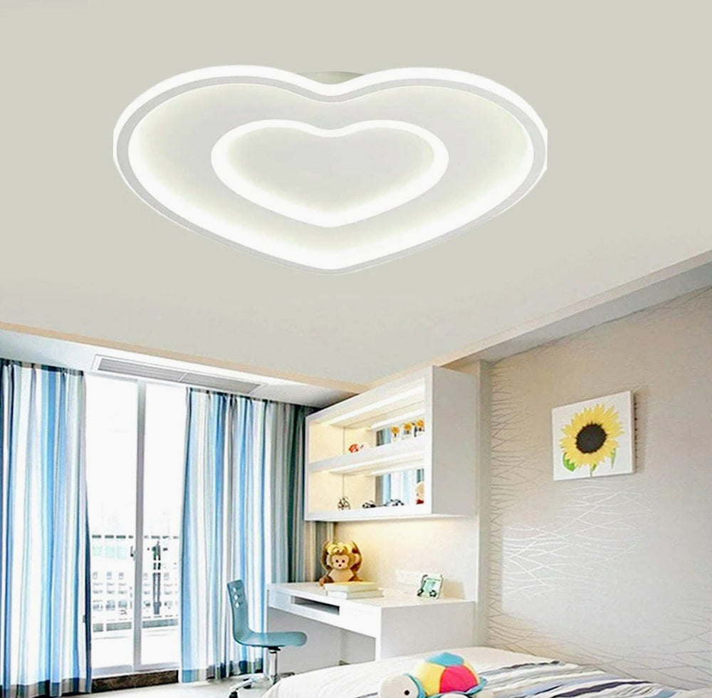 Plafoniera LED moderna a forma di cuore 63W con regolazione luce (fredda/calda/naturale) - ambraled