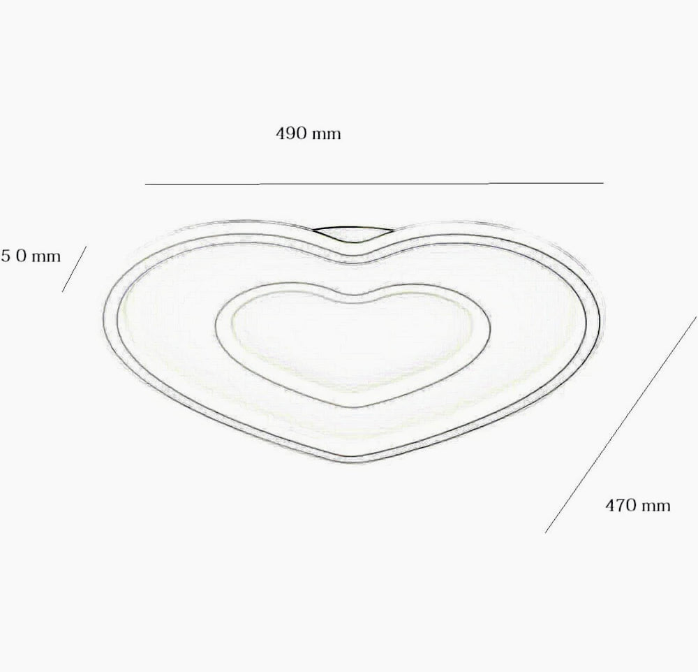 Plafoniera LED moderna a forma di cuore 63W con regolazione luce (fredda/calda/naturale) - ambraled