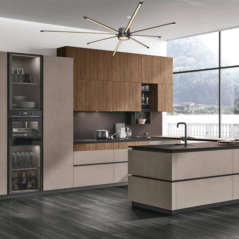 Plafoniera LED moderna nera 43W - Regolazione luce 6500K/4000K/3000K - ambraled