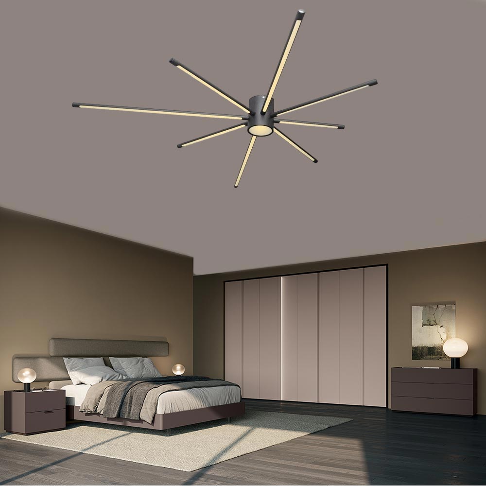 Plafoniera LED moderna nera 43W - Regolazione luce 6500K/4000K/3000K - ambraled