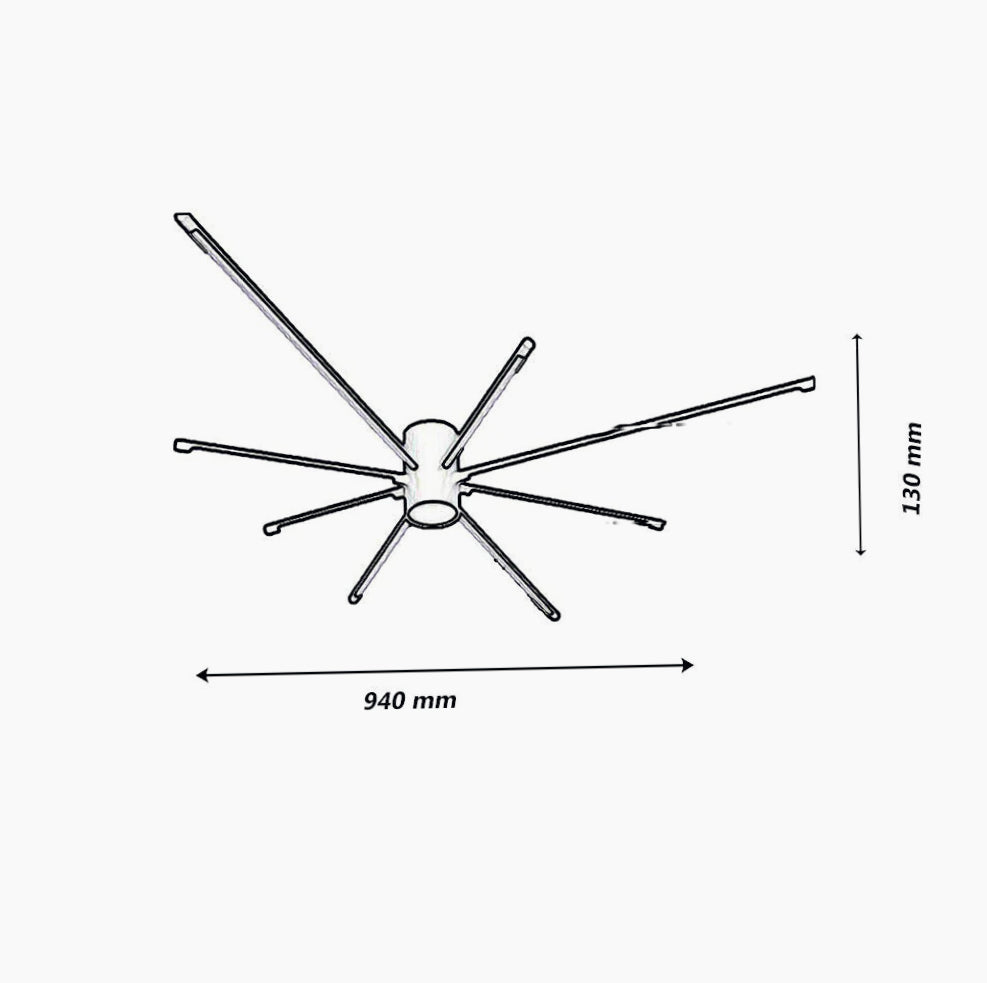 Plafoniera LED moderna nera 43W - Regolazione luce 6500K/4000K/3000K - ambraled