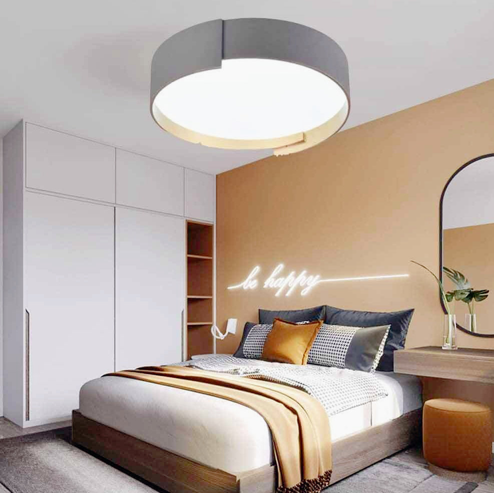 Plafoniera LED rotonda grigia 46W con regolazione luce (fredda/calda/naturale) - ambraled