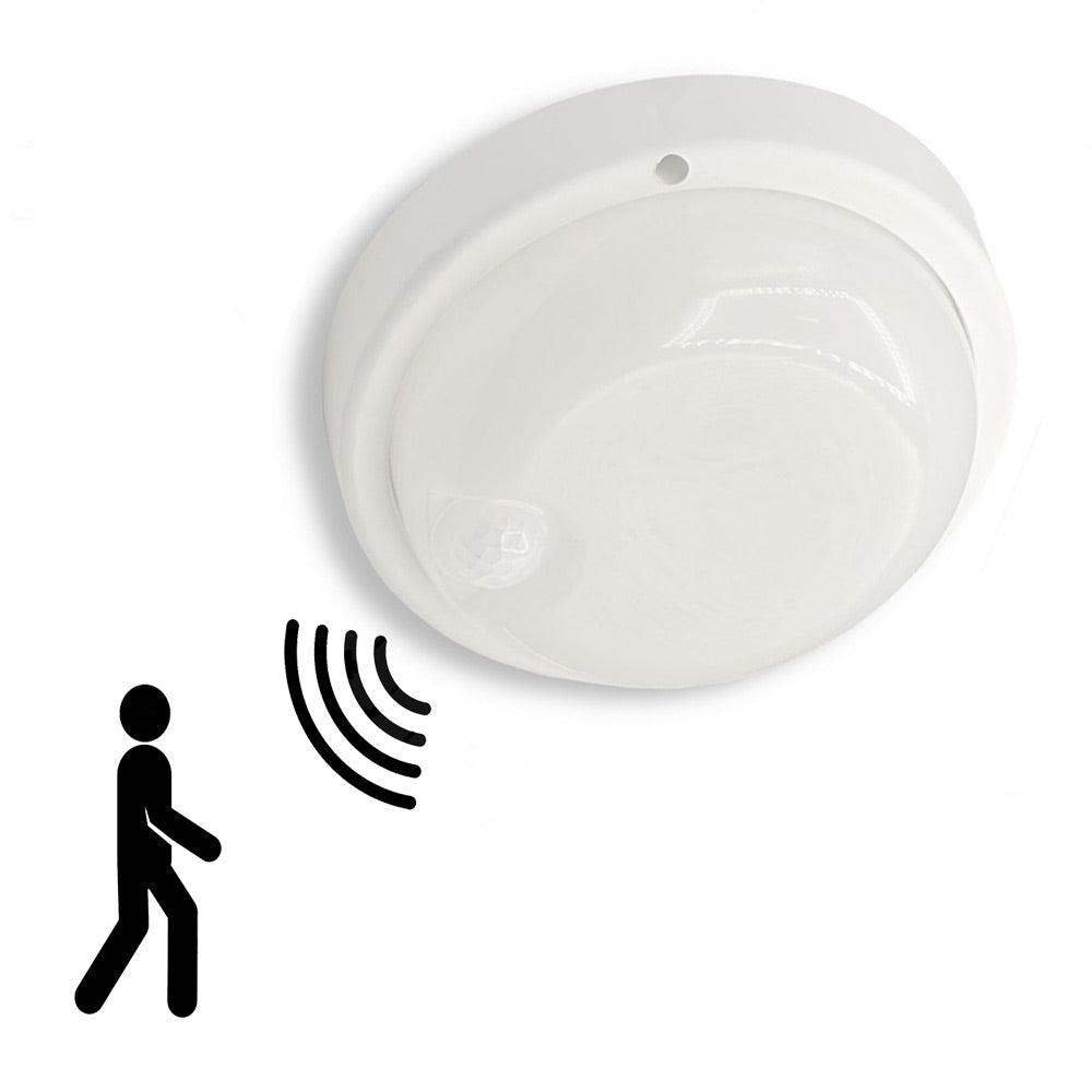 Plafoniera led con sensore di movimento 9W 6500k tonda o ovale IP56 - ambraled