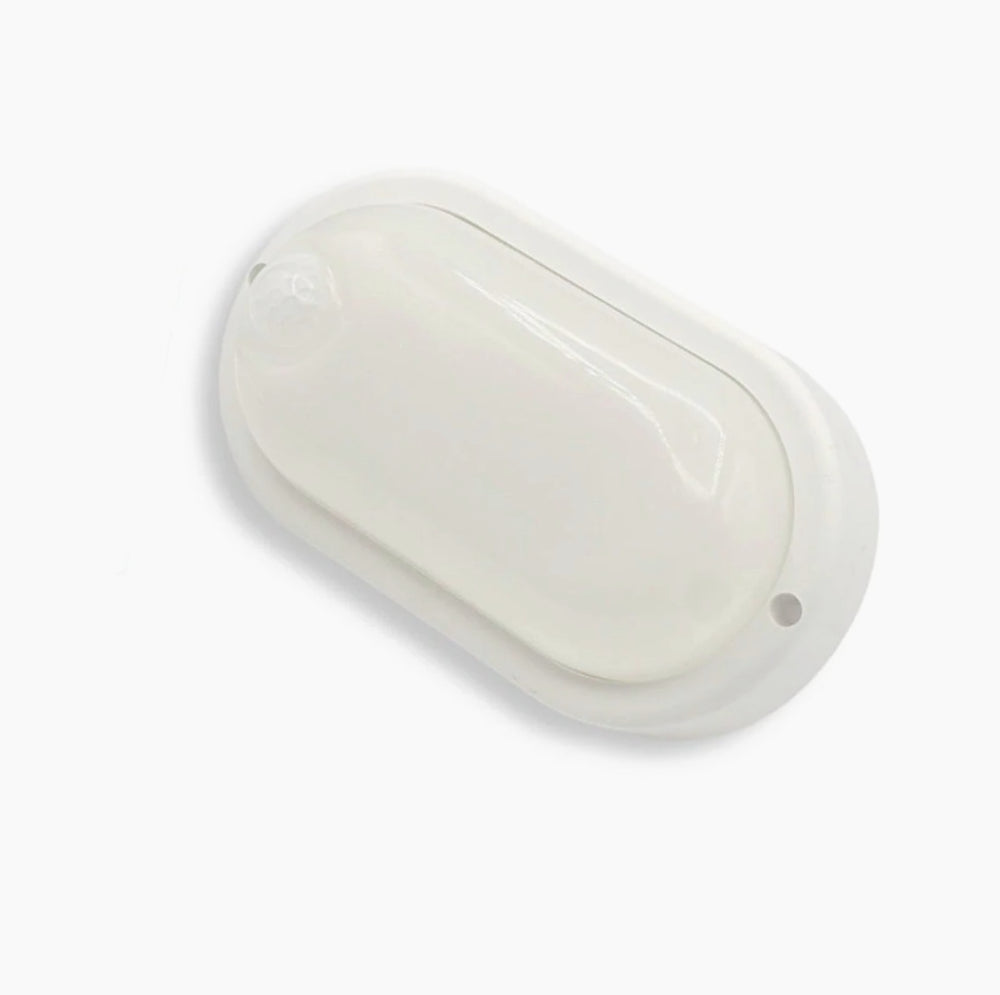 Plafoniera led con sensore di movimento 9W 6500k tonda o ovale IP56 - ambraled