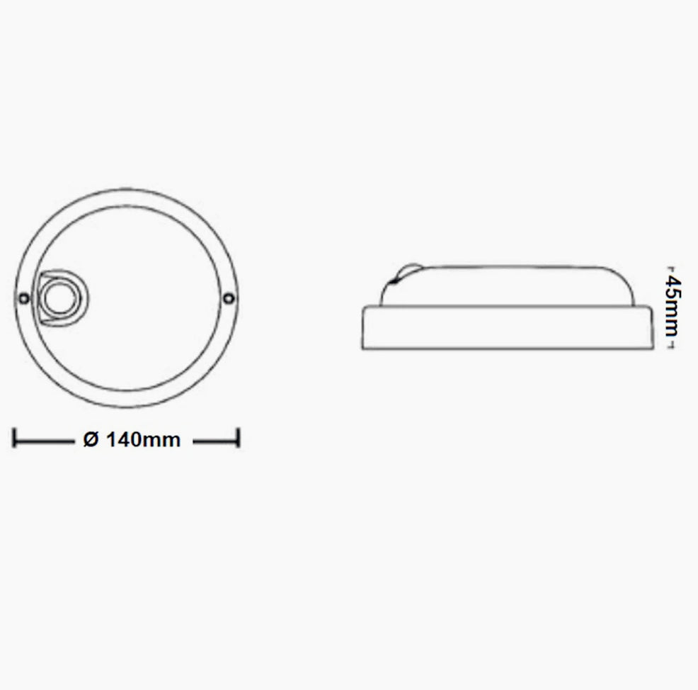 Plafoniera led con sensore di movimento 9W 6500k tonda o ovale IP56 - ambraled
