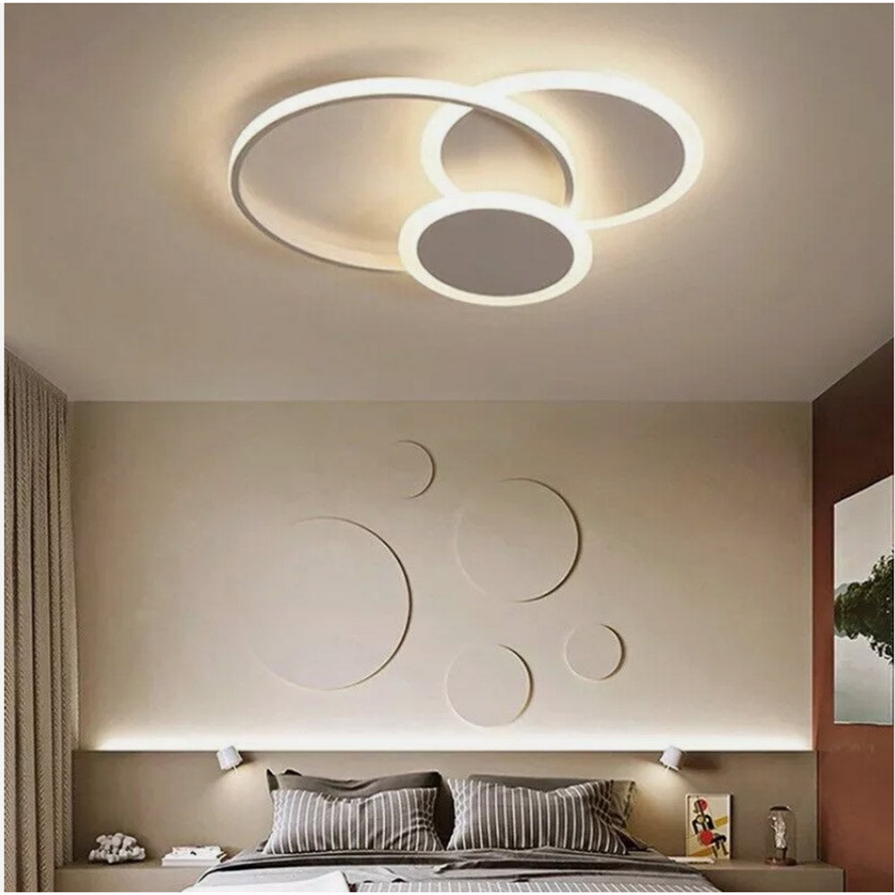 Plafoniera 37 watt 3 cerchi bianco luce fredda naturale calda - ambraled