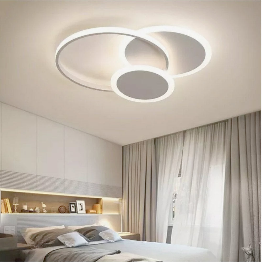 Plafoniera 37 watt 3 cerchi bianco luce fredda naturale calda - ambraled