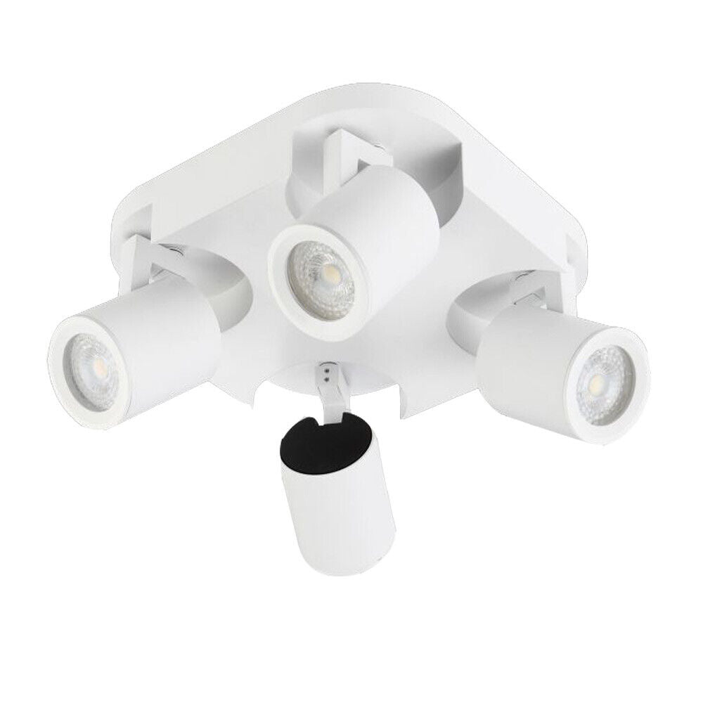 Plafoniera 4 diffusori orientabile tonda da soffitto parete GU10 - ambraled