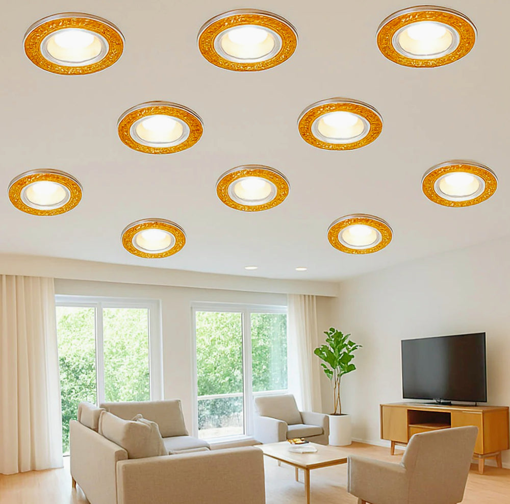Incasso faretto tondo – orientabile decorato con brillantini - ambraled