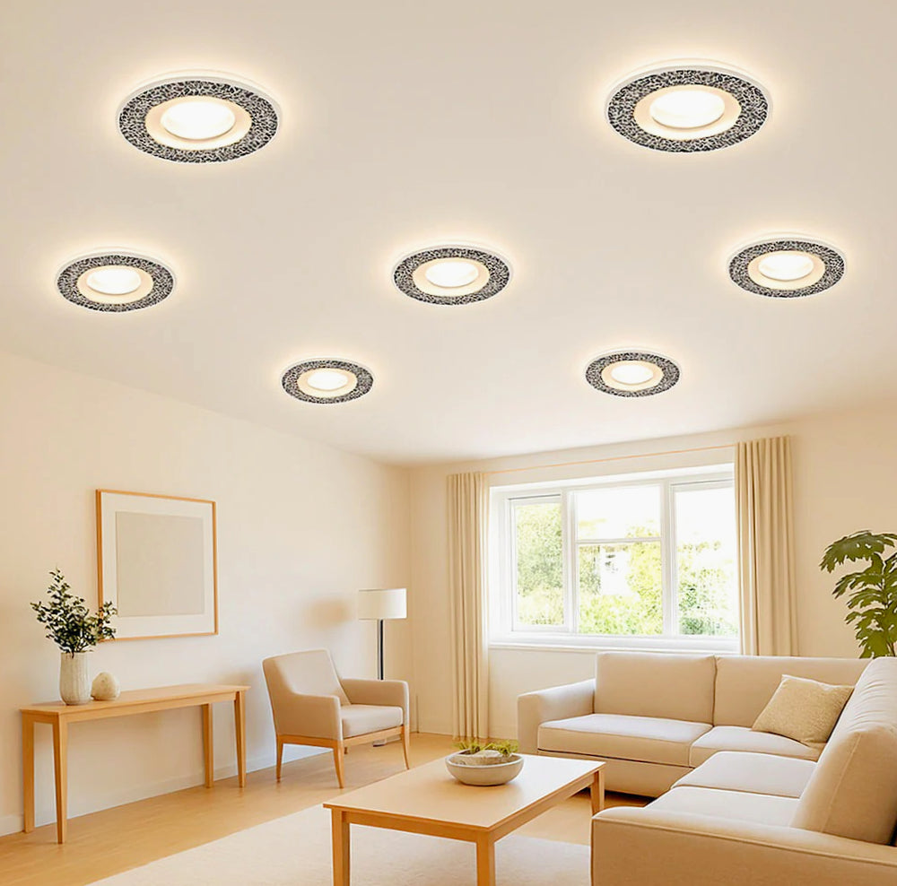 Incasso faretto tondo – orientabile decorato con brillantini - ambraled