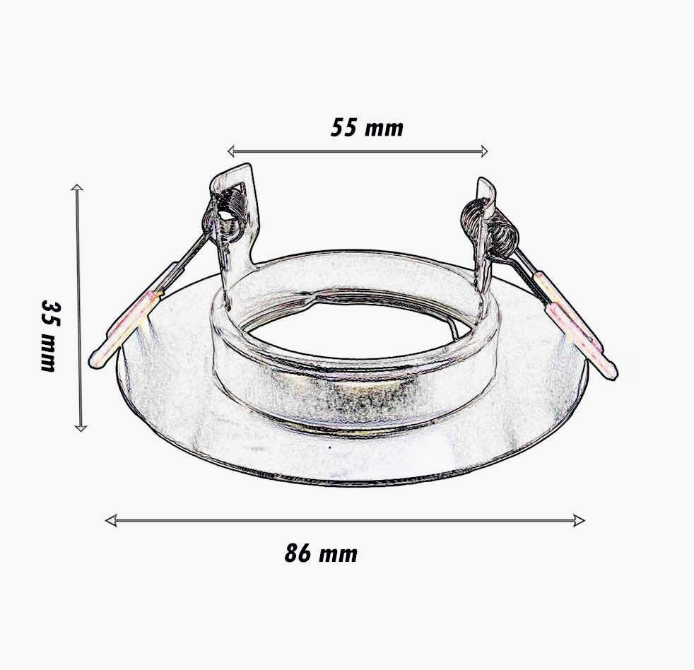 Faretto ad incasso fisso per soffitto cassetto, GU10/MR16 - ambraled