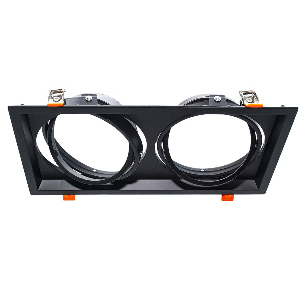 Portafaretto incasso – Orientabile per faretto AR111, disponibile in versioni con 1, 2 o 3 diffusori - ambraled