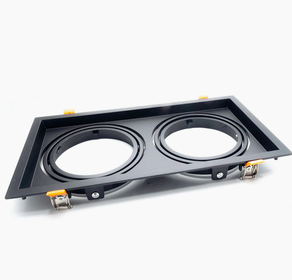 Portafaretto incasso – Orientabile per faretto AR111, disponibile in versioni con 1, 2 o 3 diffusori - ambraled
