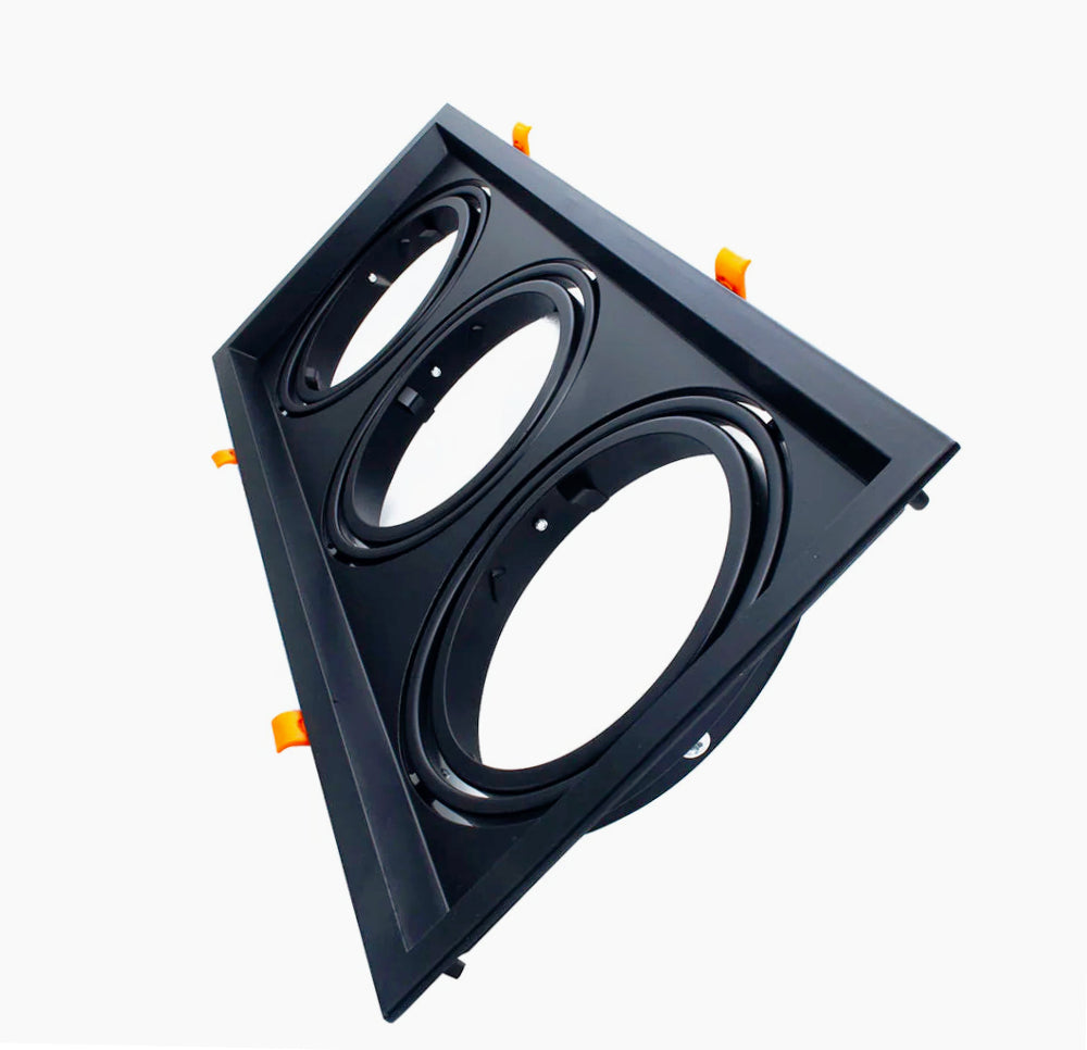 Portafaretto incasso – Orientabile per faretto AR111, disponibile in versioni con 1, 2 o 3 diffusori - ambraled