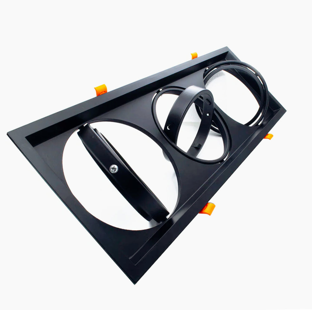 Portafaretto incasso – Orientabile per faretto AR111, disponibile in versioni con 1, 2 o 3 diffusori - ambraled
