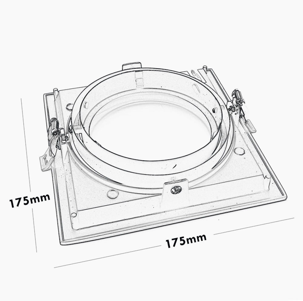 Portafaretto incasso – Orientabile per faretto AR111, disponibile in versioni con 1, 2 o 3 diffusori - ambraled