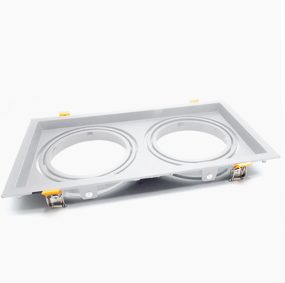 Portafaretto incasso – Orientabile per faretto AR111, disponibile in versioni con 1, 2 o 3 diffusori - ambraled
