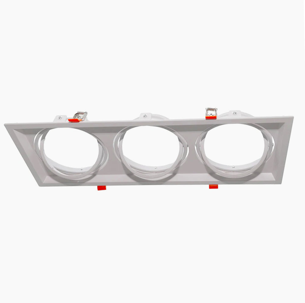 Portafaretto incasso – Orientabile per faretto AR111, disponibile in versioni con 1, 2 o 3 diffusori - ambraled