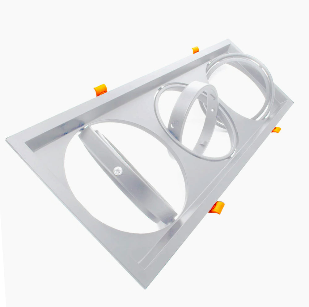 Portafaretto incasso – Orientabile per faretto AR111, disponibile in versioni con 1, 2 o 3 diffusori - ambraled