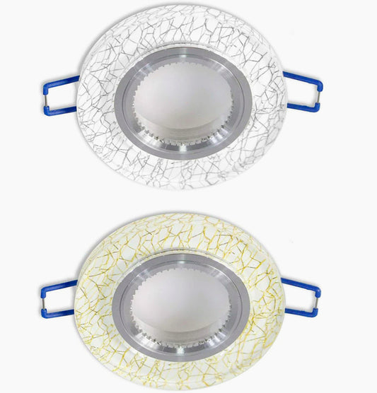 Portafaretto incasso rotondo in metallo oro/argento – Per faretti GU10 - ambraled