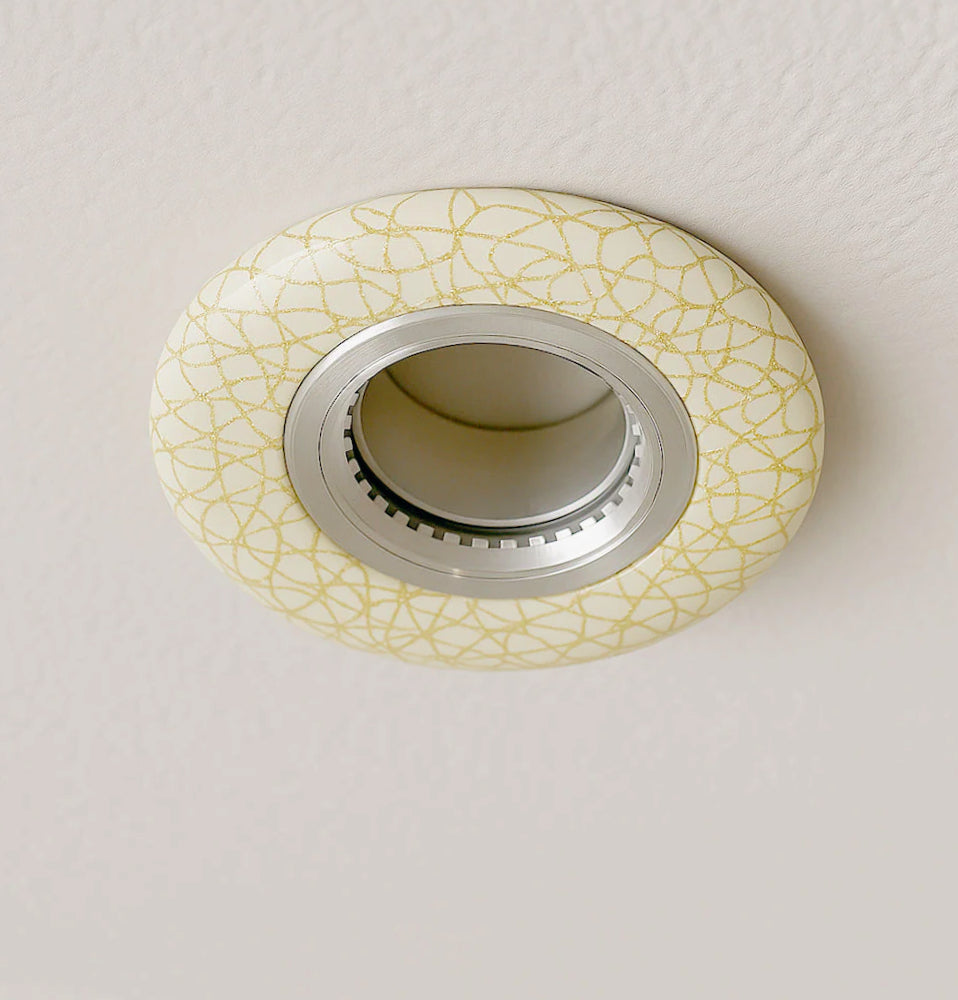 Portafaretto incasso rotondo in metallo oro/argento – Per faretti GU10 - ambraled