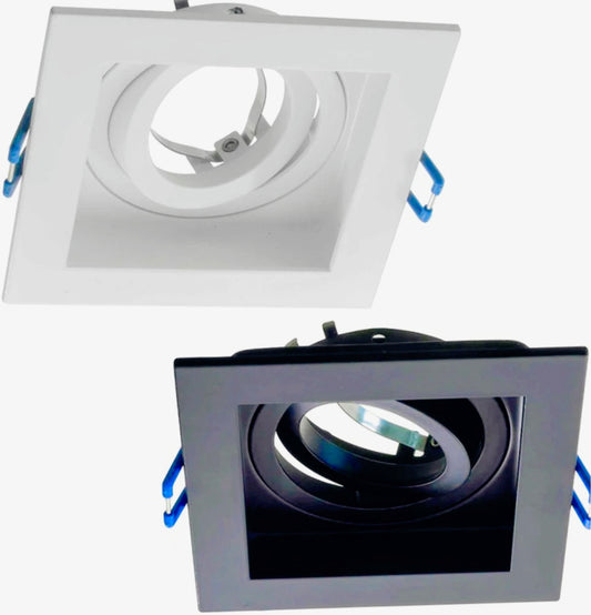 Incasso quadrato acciaio – orientabile bianco/nero per controsoffitto - ambraled