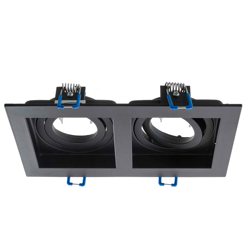 Portafaretto orientabile ad incasso con 2 diffusori bianco/nero - ambraled