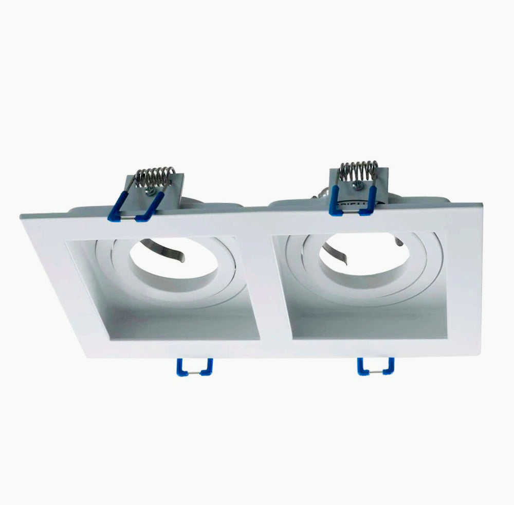 Portafaretto orientabile ad incasso con 2 diffusori bianco/nero - ambraled