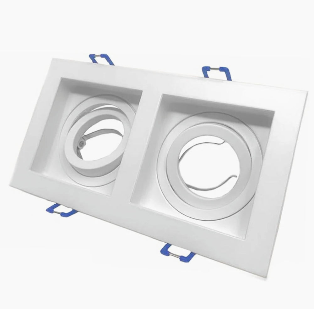 Portafaretto orientabile ad incasso con 2 diffusori bianco/nero - ambraled