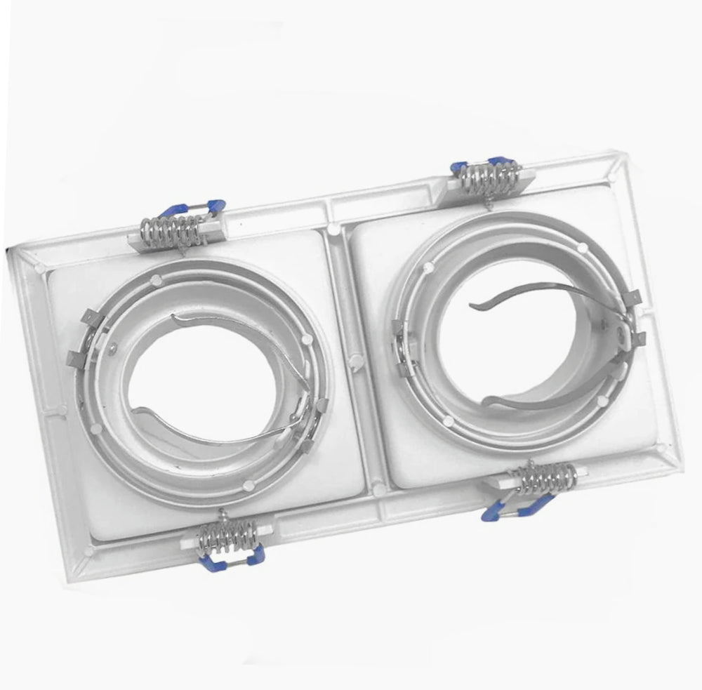 Portafaretto orientabile ad incasso con 2 diffusori bianco/nero - ambraled
