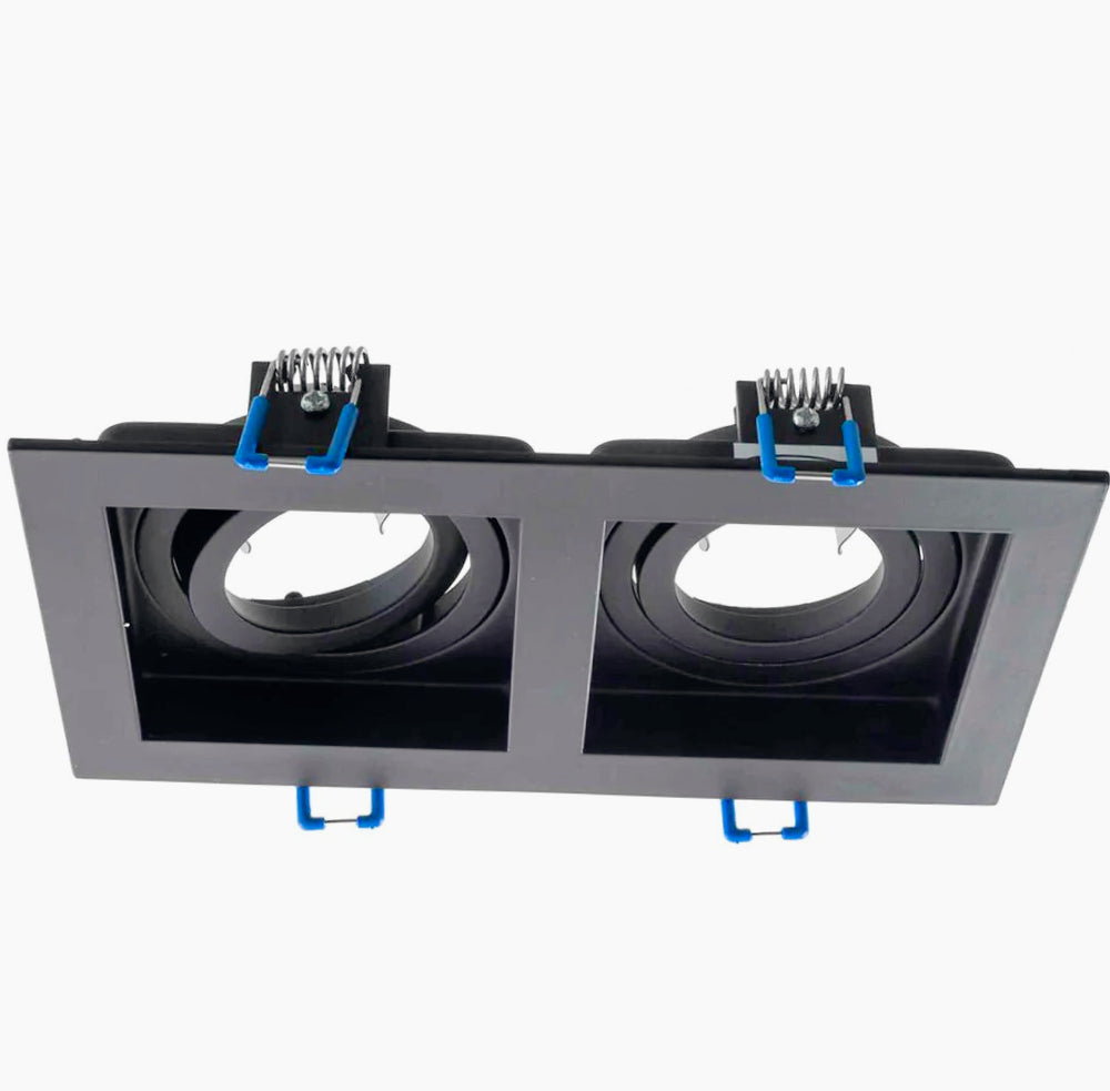 Portafaretto orientabile ad incasso con 2 diffusori bianco/nero - ambraled