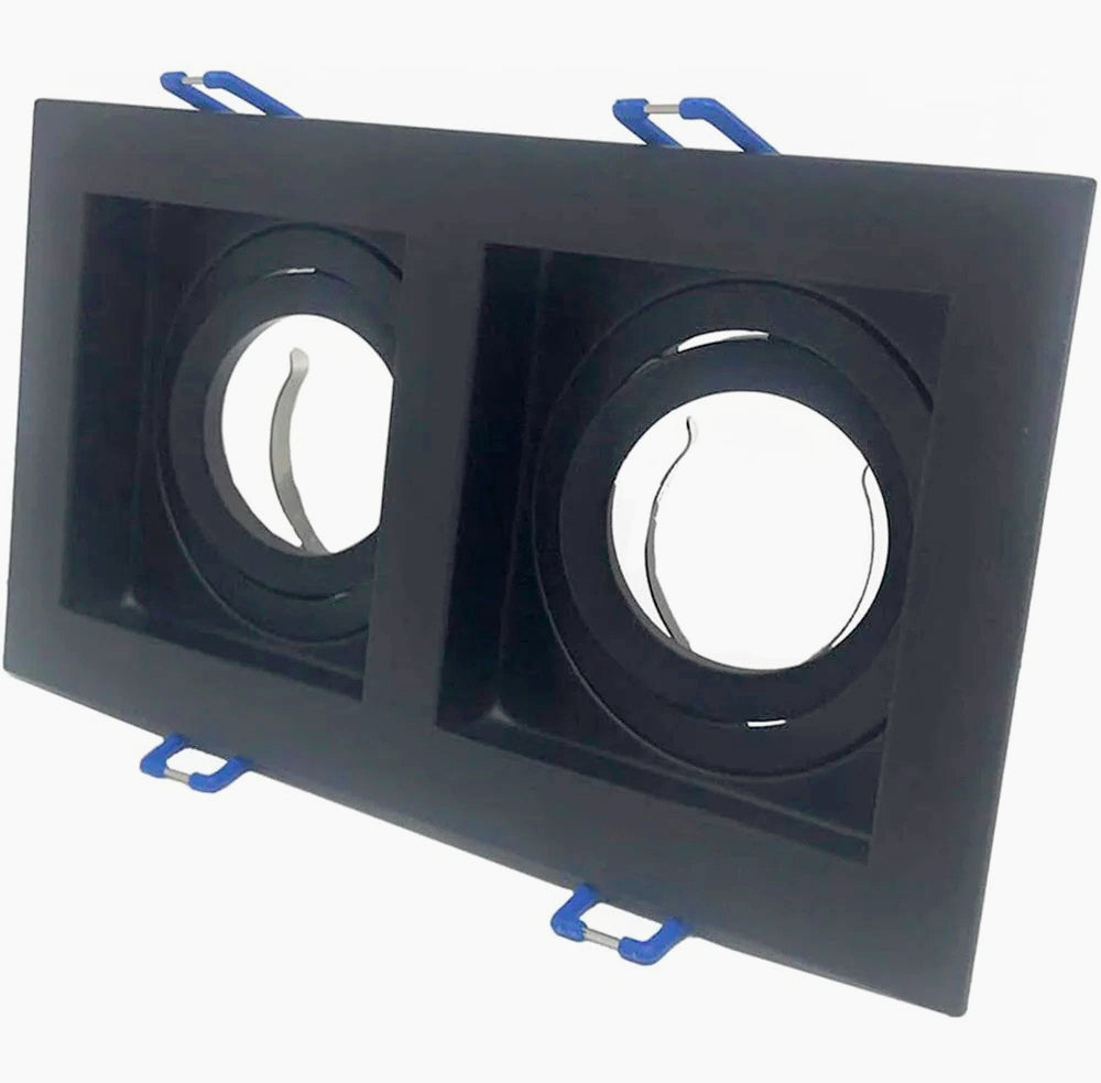 Portafaretto orientabile ad incasso con 2 diffusori bianco/nero - ambraled