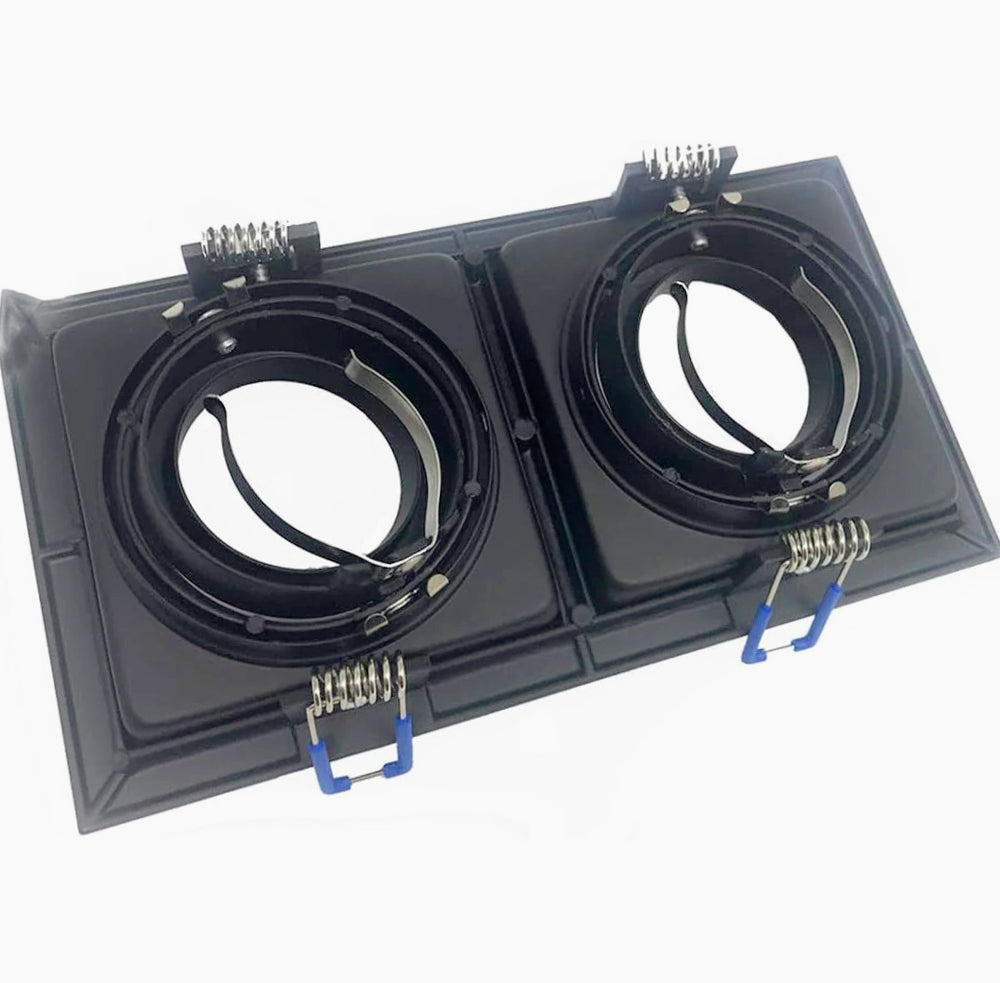 Portafaretto orientabile ad incasso con 2 diffusori bianco/nero - ambraled