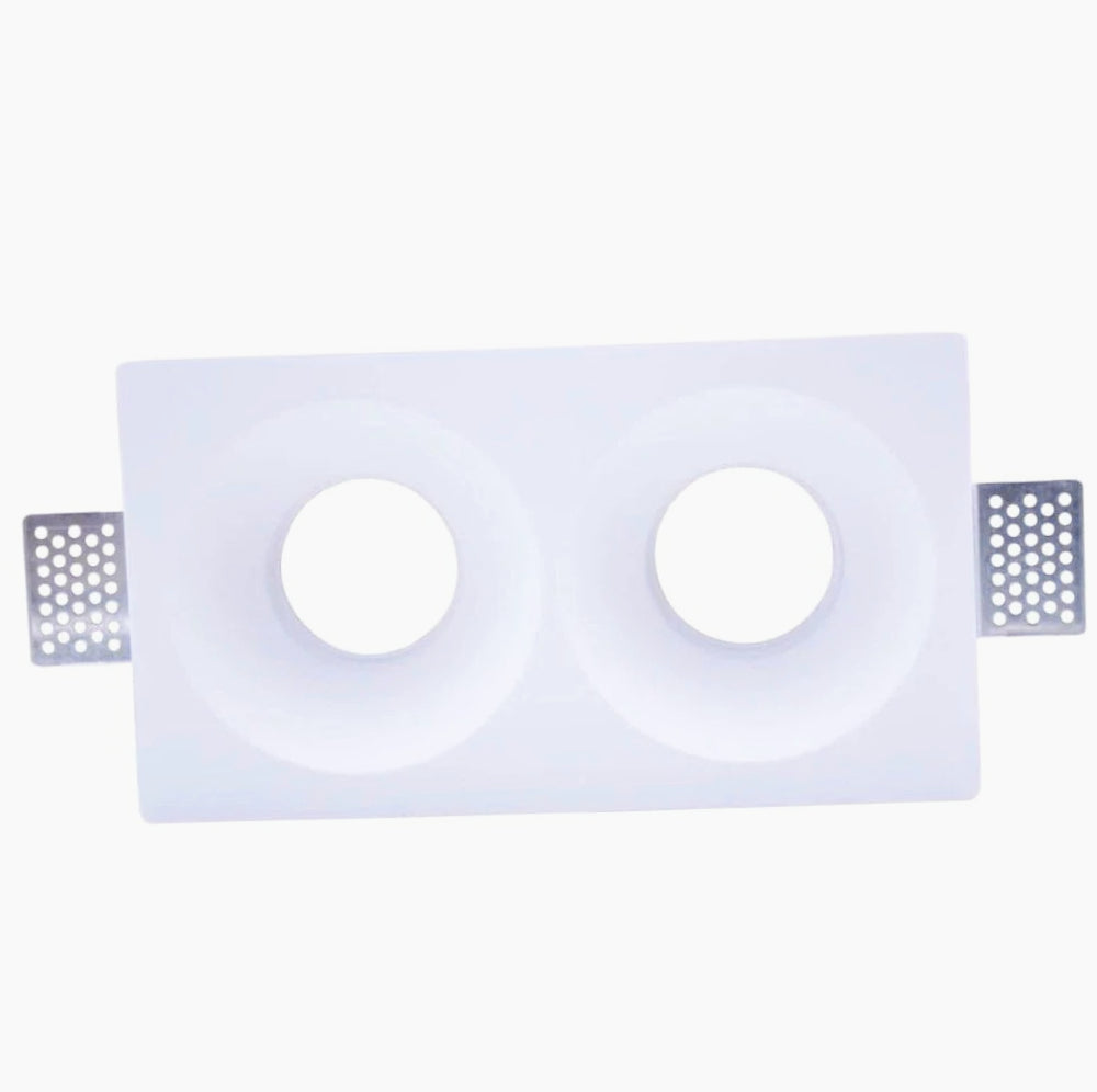 Portafaretto a scomparsa in gesso con 2 diffusori per GU10 e MR16 - ambraled