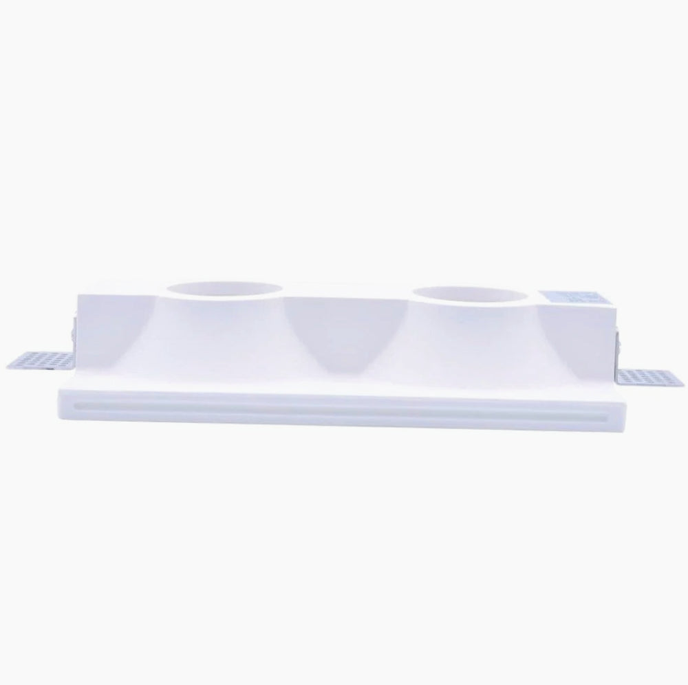 Portafaretto a scomparsa in gesso con 2 diffusori per GU10 e MR16 - ambraled