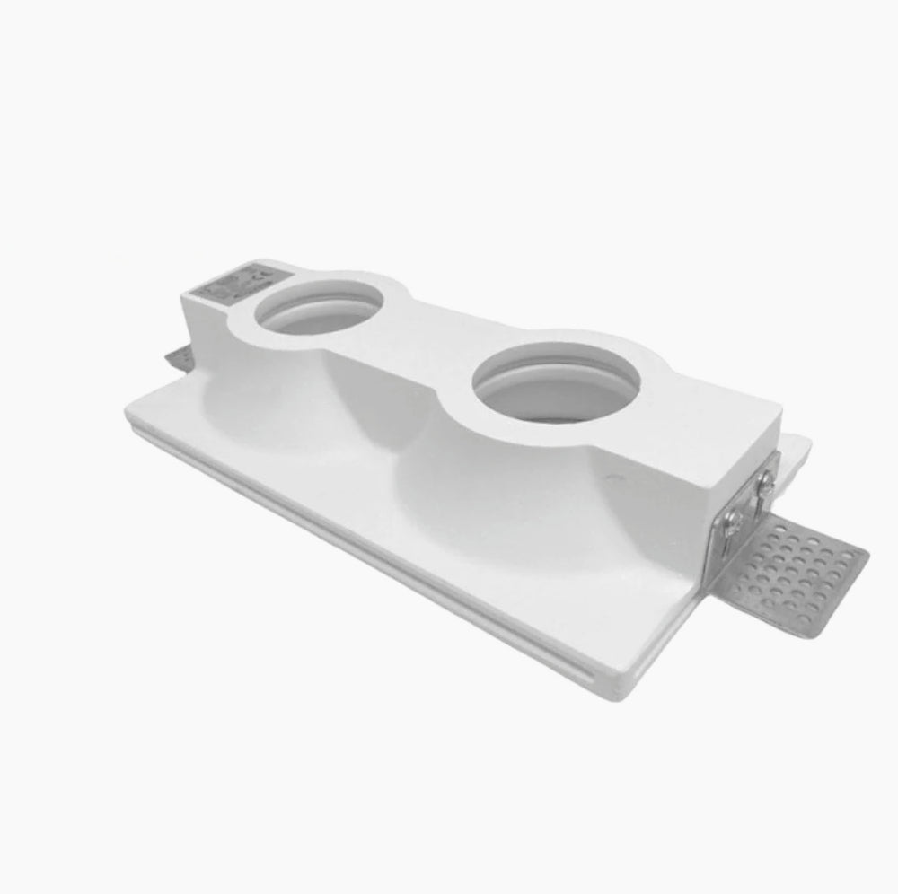 Portafaretto a scomparsa in gesso con 2 diffusori per GU10 e MR16 - ambraled