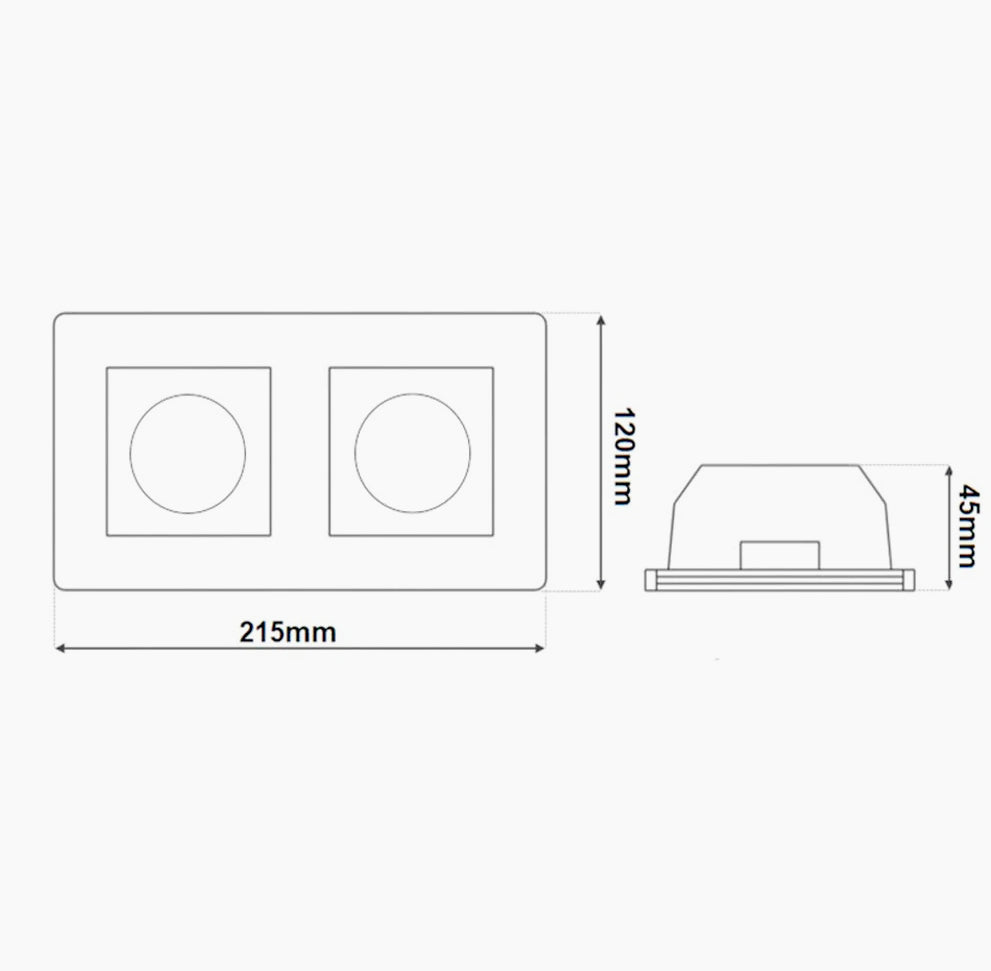 Portafaretto a scomparsa in gesso con 2 diffusori per GU10 e MR16 - ambraled