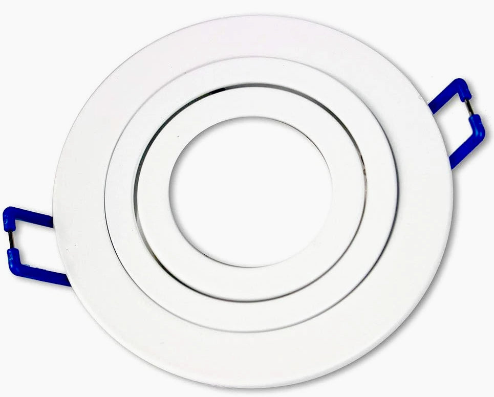 Portafaretto da incasso rotondo bianco orientabile per faretti - ambraled