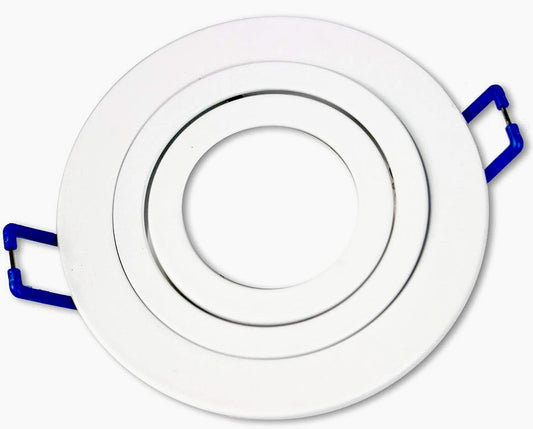 Portafaretto da incasso rotondo bianco orientabile per faretti - ambraled