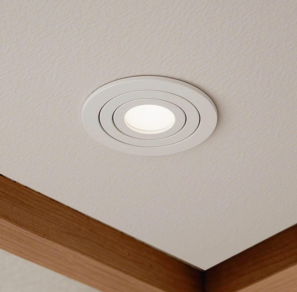 Portafaretto da incasso rotondo bianco orientabile per faretti - ambraled