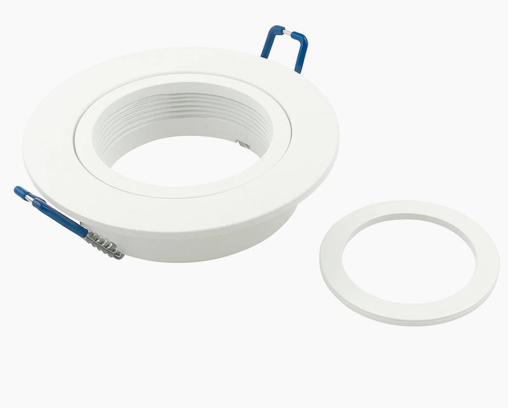 Portafaretto da incasso rotondo bianco orientabile per faretti - ambraled